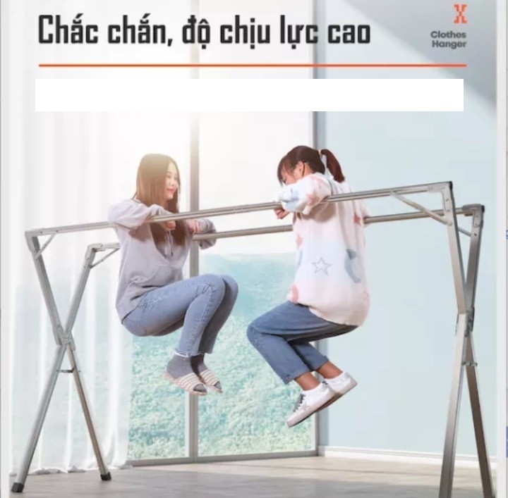 [HCM]Sào phơi đồ Giàn treo quần áo Cây Giá Xào chữ X Inox cao cấp HICHIIWA - (Xếp mở đa năng)