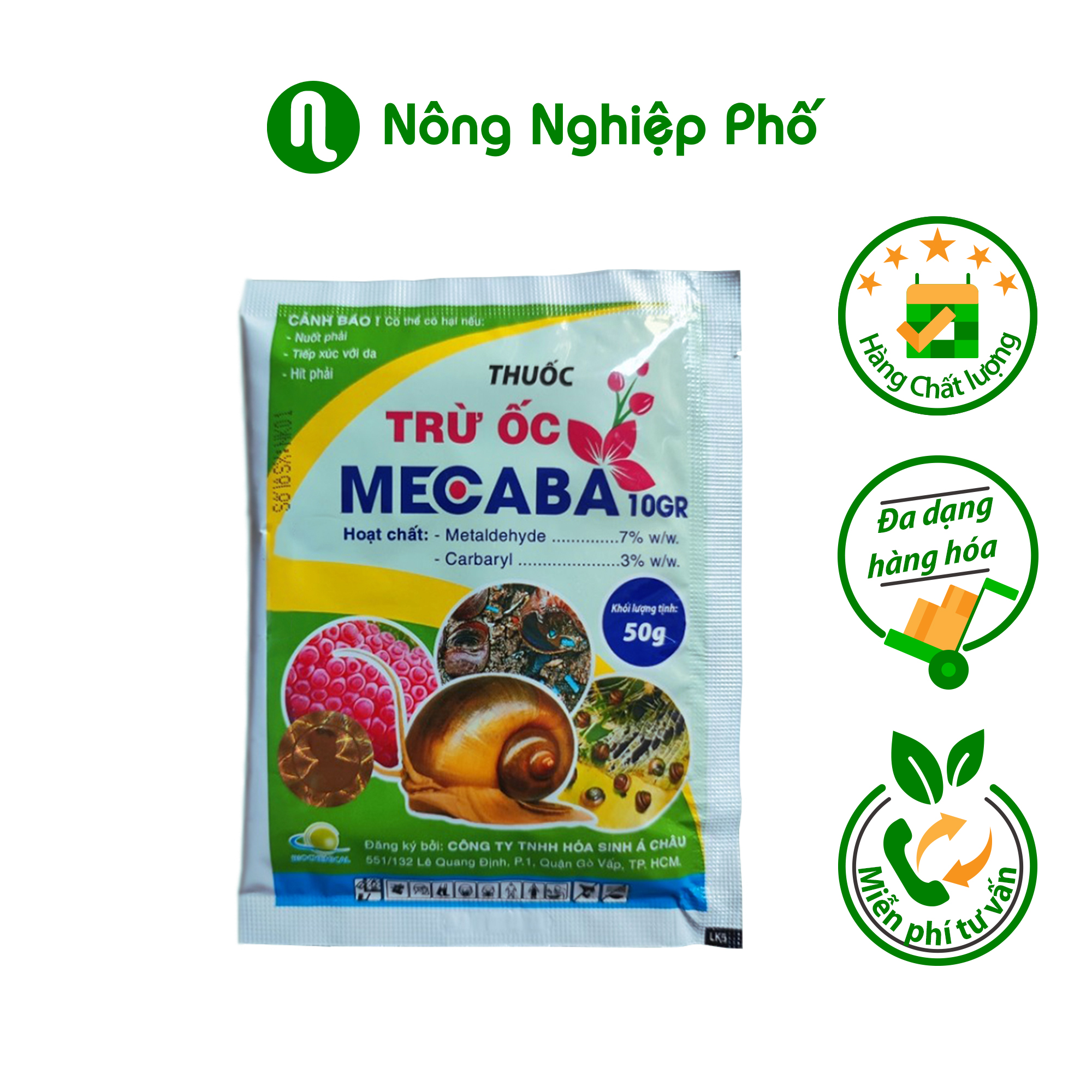 Bả trừ ốc mecaba 10gr - gói 50 gram - nông nghiệp phố