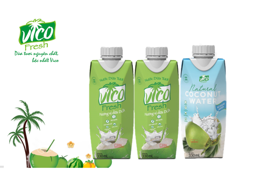 COMBO 3 HỘP VICO FRESH  330ML (1 NATURAL, 2 DỨA)