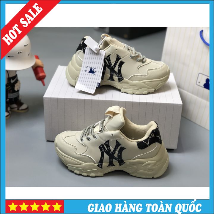 Giày sneaker mlb 2021 ny gót nhung, giày thể thao nam nữ full phụ kiện
