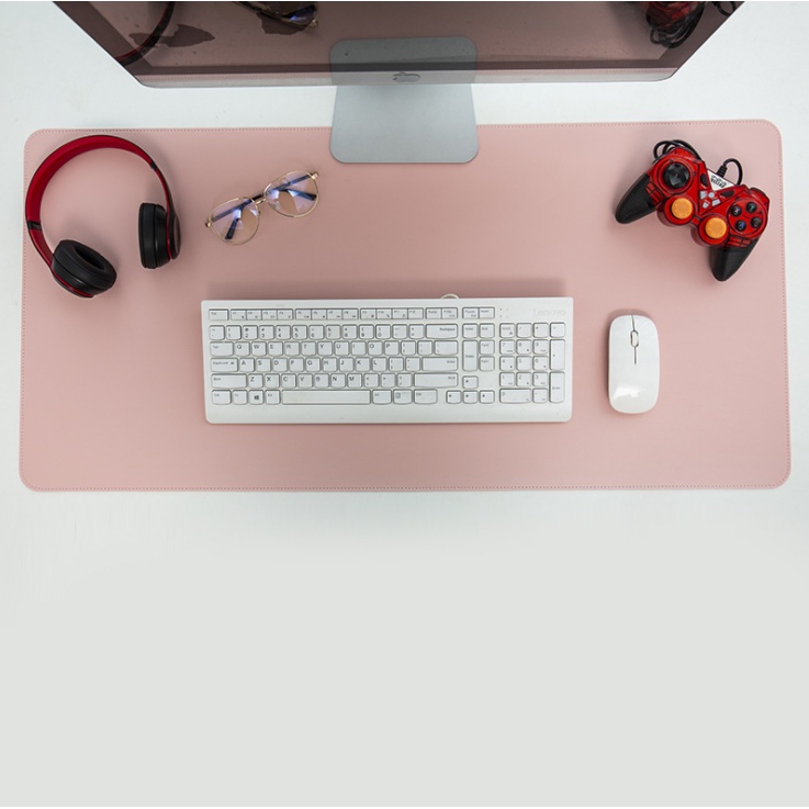 Miếng lót bàn làm việc deskpad da cỡ lớn kiêm bàn di chuột máy tính mouse pad chống nước cao cấp