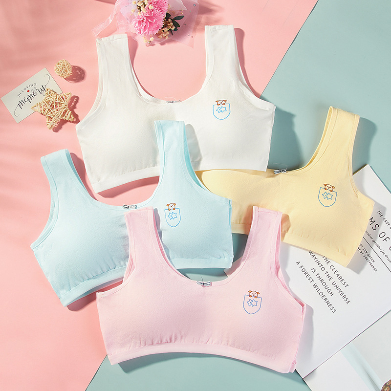 (St22) Model Al01 - 30-50kg, Women's Undershirt, Padded Undershirt for Middle School Students, 100% Cotton, Many Designs - Many Colors, Cute and Safe for Children