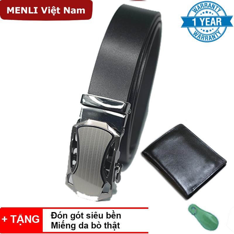 Sét thắt lưng và ví da bò thật 100% menli mdllz93 + vlz17