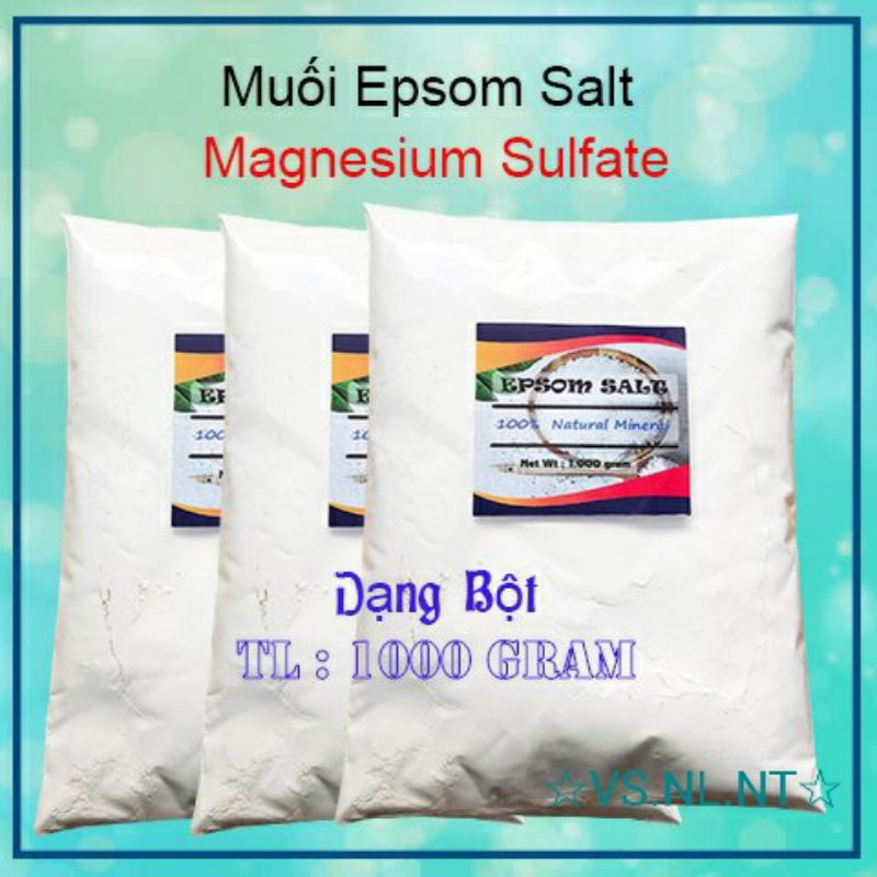 Muối Epsom Muối khoáng tự nhiên⚡ Epsom Salt siêu mịn Gói 1Kg