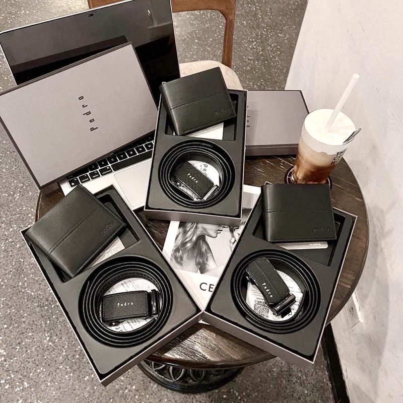 Combo Ví Da Thắt Lưng Nam Fullbox hình chụp thật