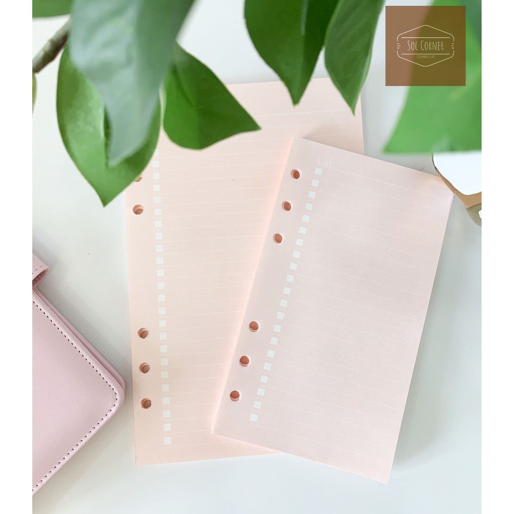 [HCM]Giấy refill màu ruột sổ Planner 6 lỗ A5A6 40 tờ