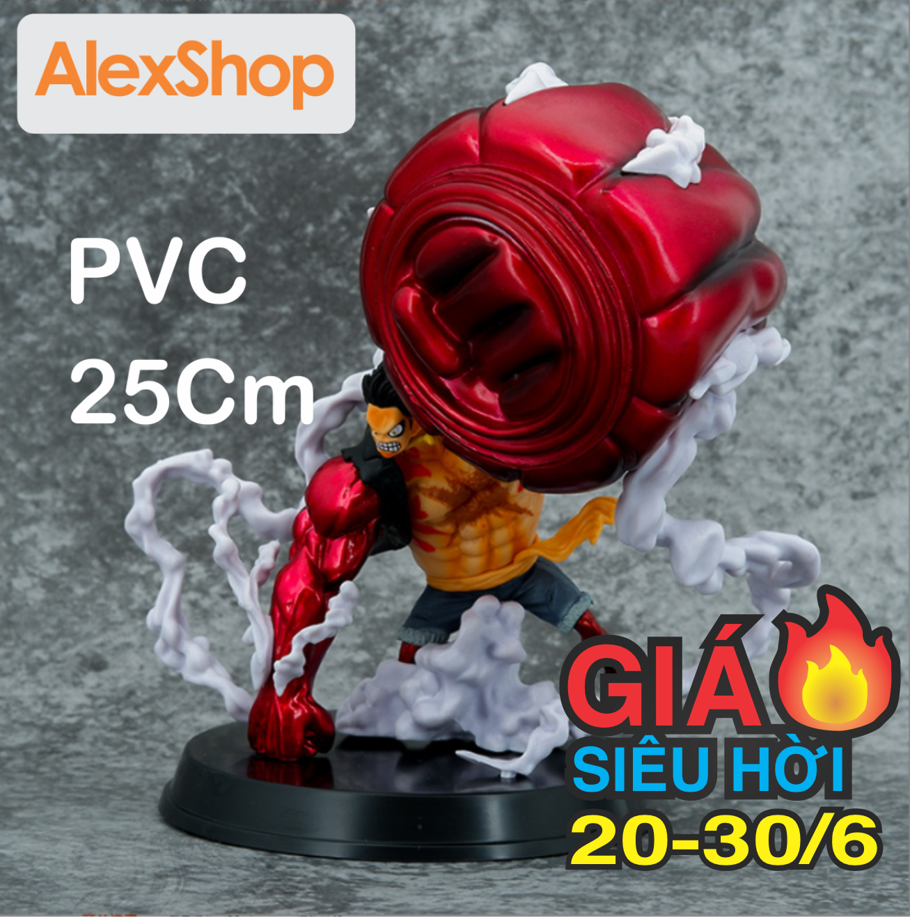 Luffy gear 4 tay to mô hình nhân vật làm bằng tay onepiece