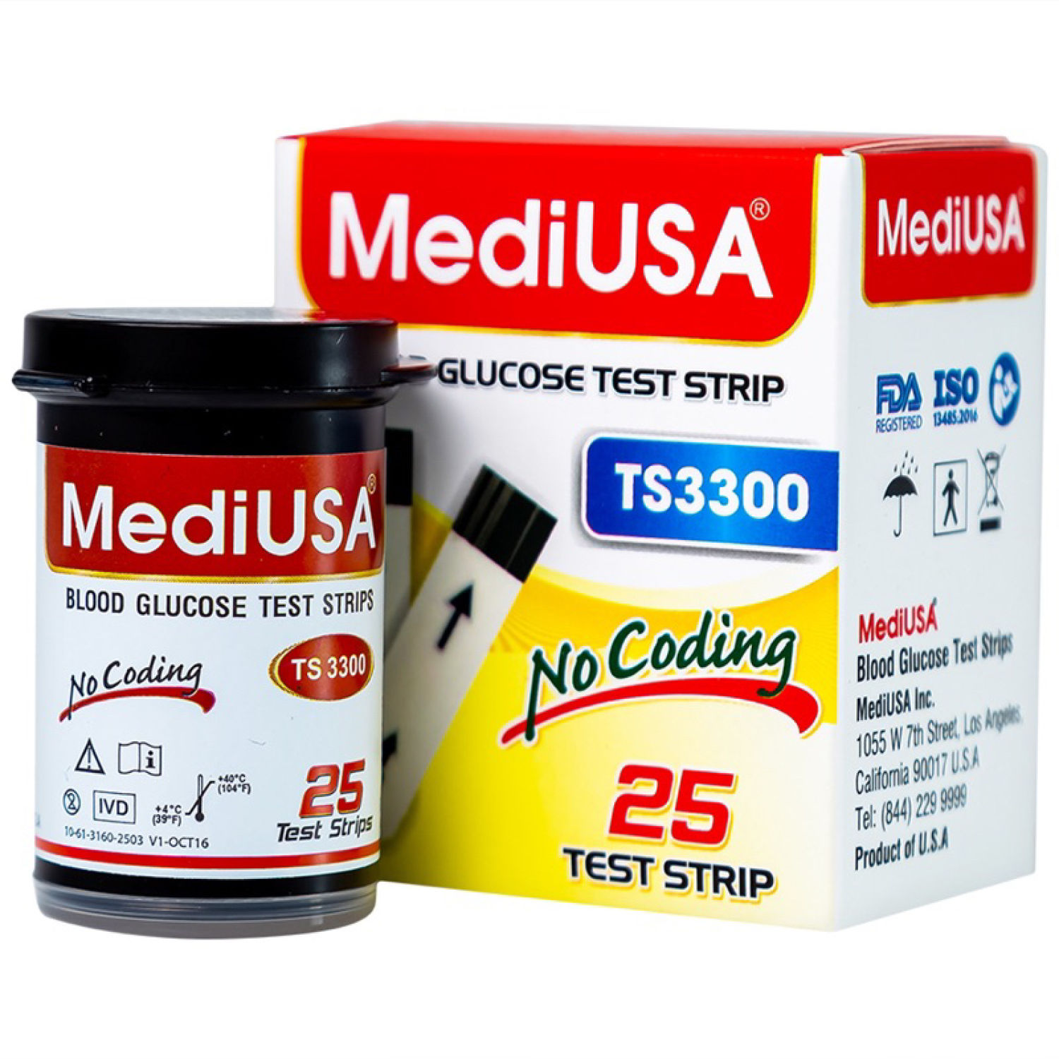 Que thử MediUSA TS3300 sử dụng cho máy đo đường huyết MediUSA GM3300 25 que