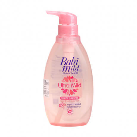 [Hàng Thái Lan] Sữa Tắm Gội Trẻ Em Babi Mild White Sakura (Chai 400ml)