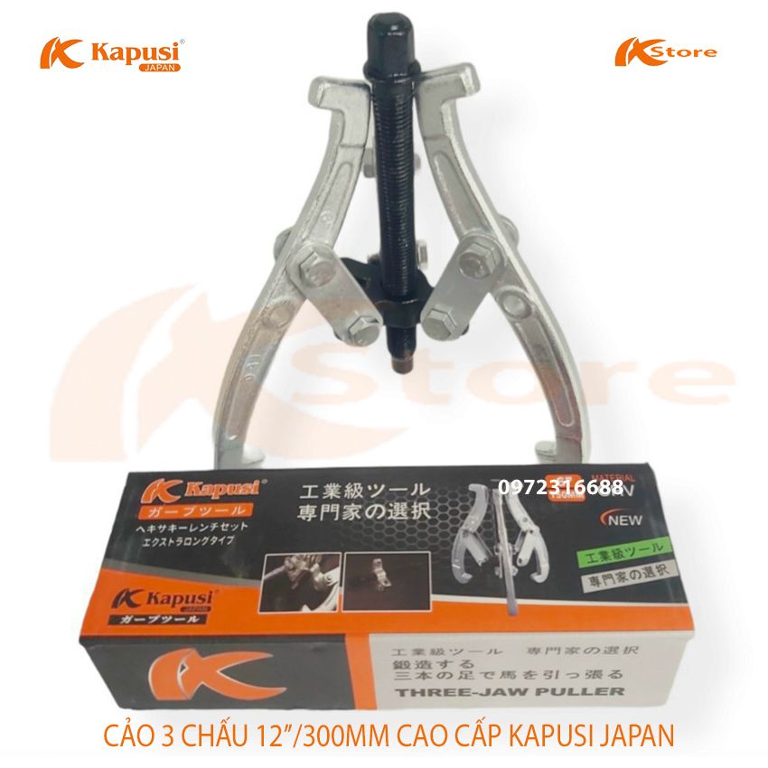 Cảo 3 chấu 300mm/12in cao cấp kapusi japan - cảo 3 chân tiêu chuẩn nhật bản