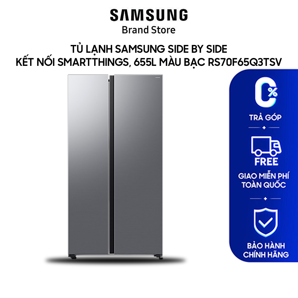 Tủ Lạnh SAMSUNG 655L  Side by Side –Kết Nối SmartThings, màu Đen/Bạc