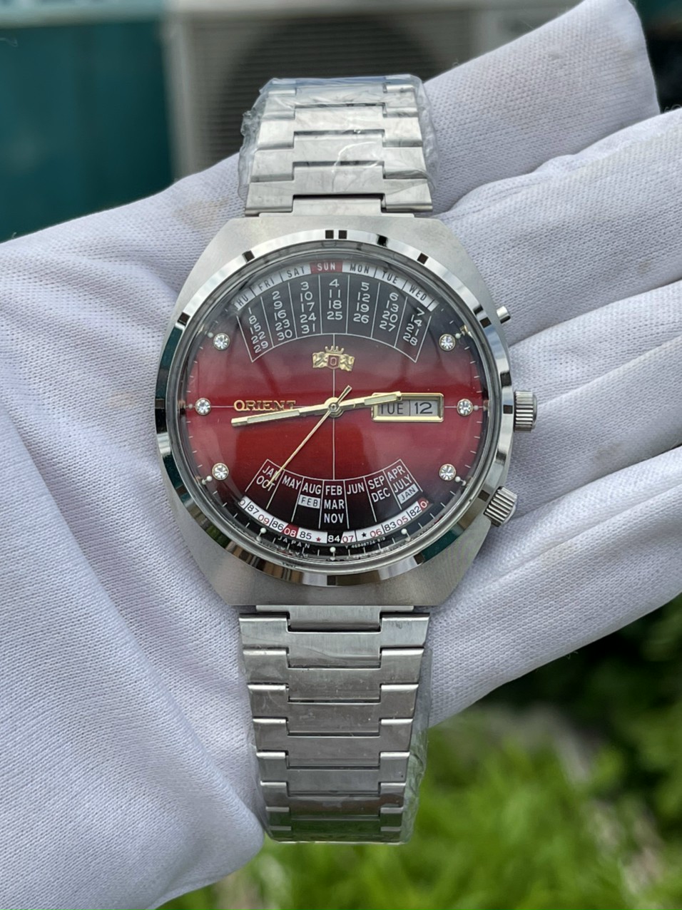 { RẺ VÔ ĐỐI }{ BẢO TÍN ĐỒNG HỒ SHOP SỊN LAZADA }  Đồng Hồ Orient Lịch Vạn Niên Cổ Xanh Biển lịch âm Japan  + BOX{ bán buôn sk orient seiko patek }