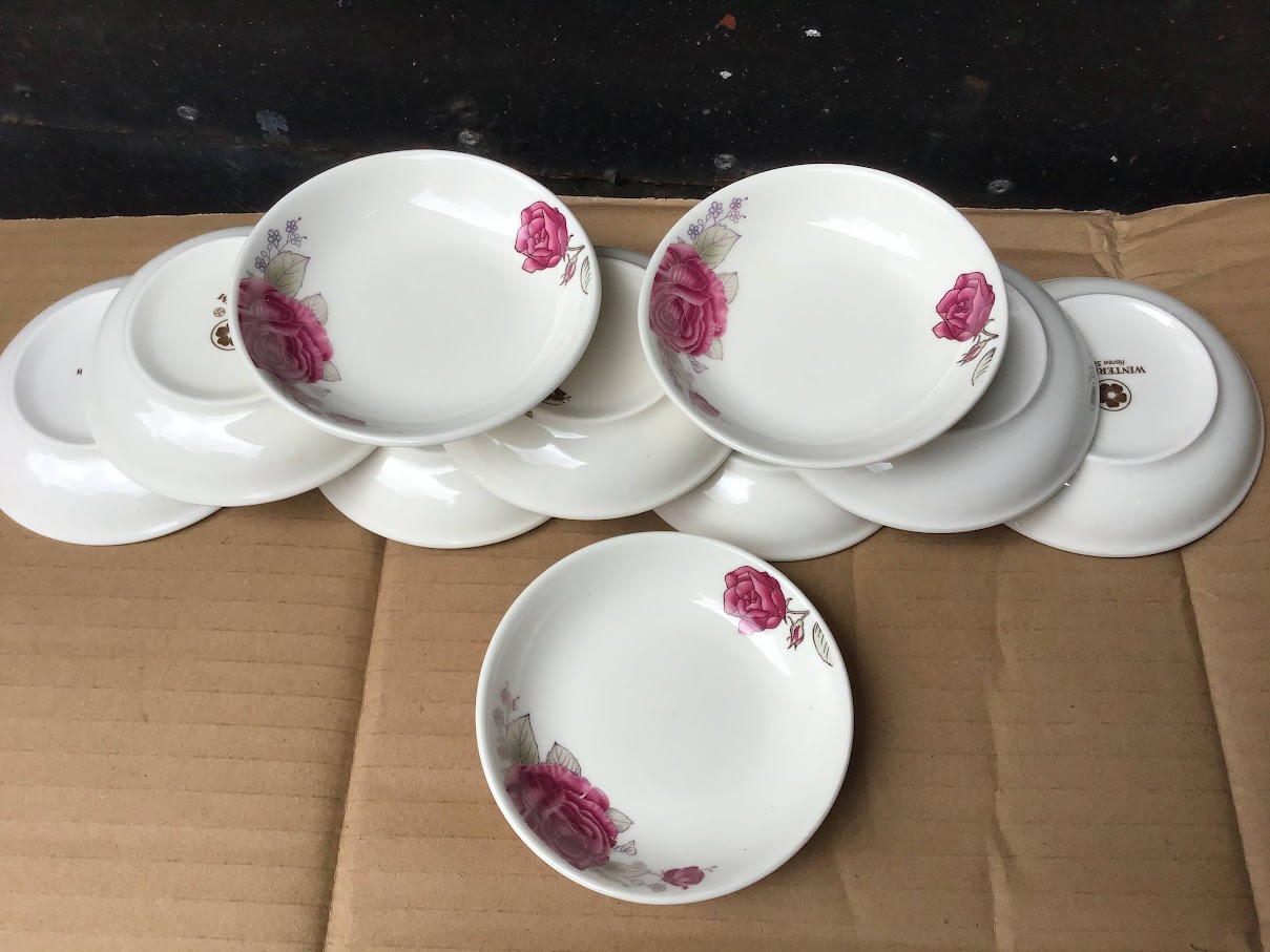 Rẻ vô địch combo 10 dĩa sứ chấm gia vị winterplum cao cấp 10cm