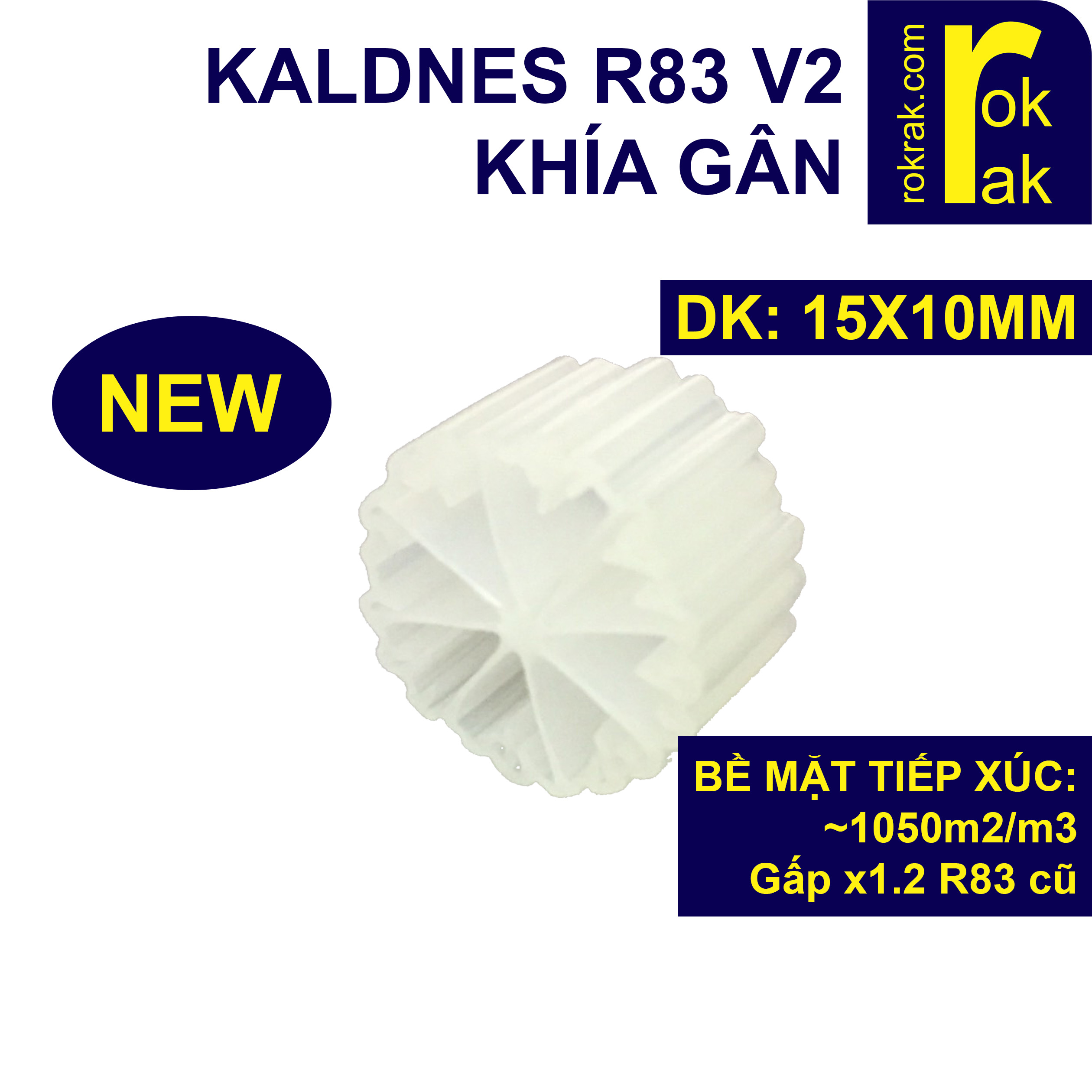 [HCM]Hạt lọc Kaldnes R83 v2 Khía Gân 1Kg HDPE nguyên sinh (Kanet) cho hồ cá