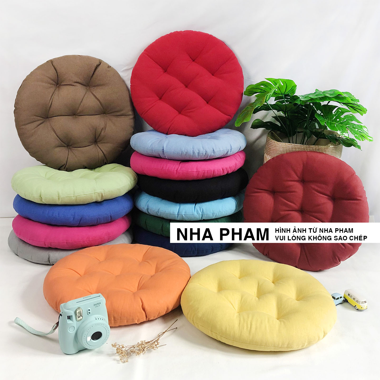 Đệm Tròn Ngồi Bệt COLOR PHAM (40,45,50cm)