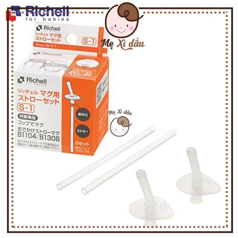 Shop mẹ xì dầu Shop mẹ xì dầu Bộ ống hút thay thế cho cốc tập uống 3 giai đoạn Richell