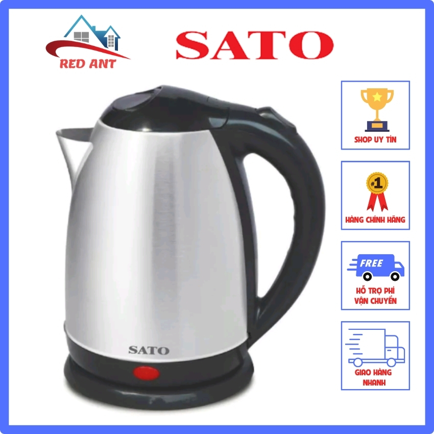 Ấm siêu tốc, ấm đun nước siêu tốc. Ấm siêu tốc SATO 1,8l tiện dụng, đun sôi nước nhanh chóng