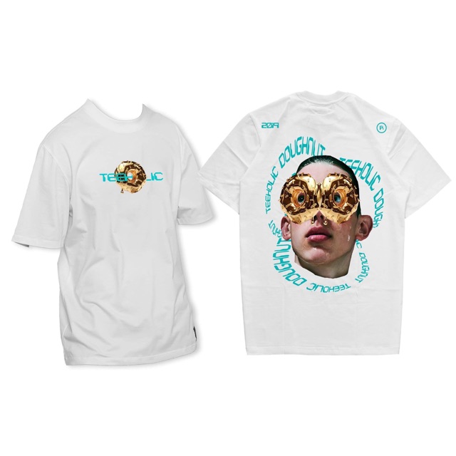 Teeholic áo thun unisex in hình donut - màu đen, xám, trắng