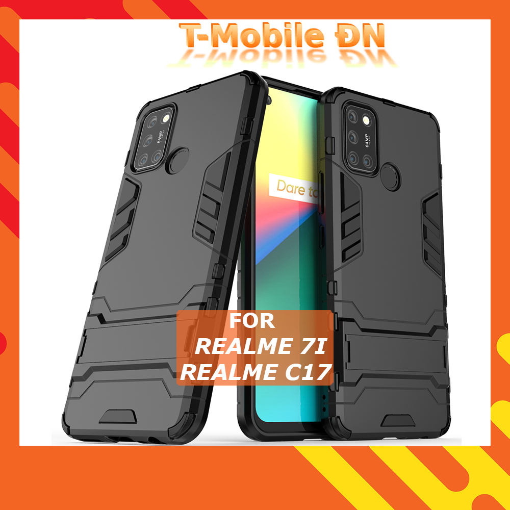 Ốp lưng Realme 7 7i 7 Pro C17 Q2 Pro chống sốc iron man bảo vệ viền và camera kèm chống xem video tiện lợi