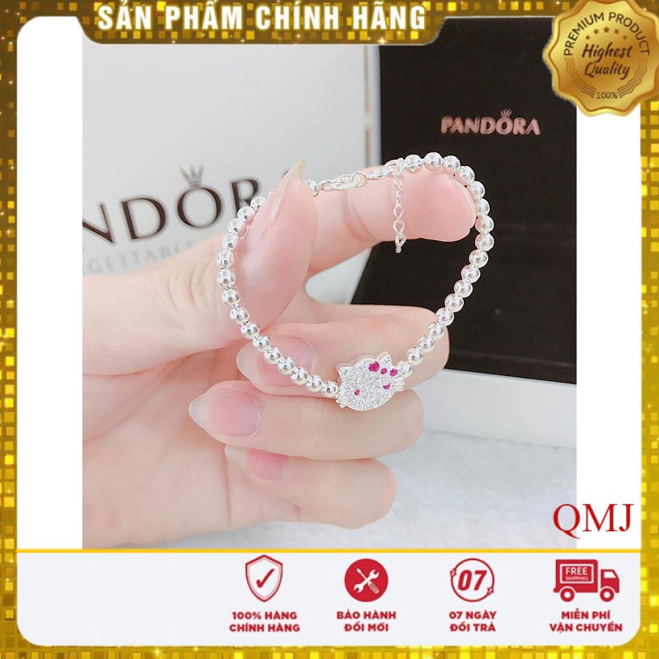 Lắc tay bạc cho bé gái mẫu bi mặt kitty xinh xắn, Trang sức bạc Queen Jewerly cam kết chất lượng, bảo hành trọn đời sản phẩm