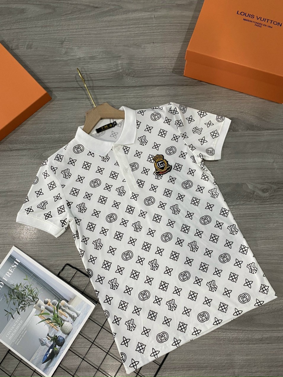 Áo thun nam ngắn tay polo cao cấp giá rẻ thêu logo GUCCCI vải cotton co dãn bốn chiều thoải mái form rộng thoải mái CUISTORE006