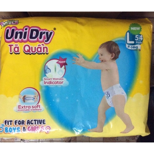 Bộ 2 gói tã quần unidry l54 mẫu mới cho bé 9kg-14kg