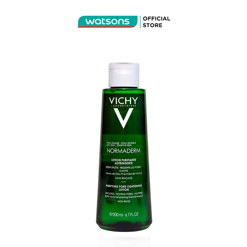 Nước Cân Bằng Vichy Normaderm Purifying Giúp Thông Thoáng Thu Nhỏ Lỗ Chân Lông Cho Da Dầu Mụn 200ml