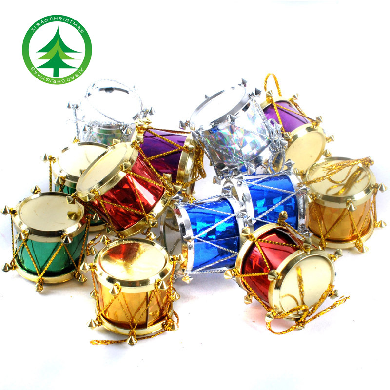 Bộ 12 chiếc trống xinh xắn treo cây thông Noel trang trí giáng sinh