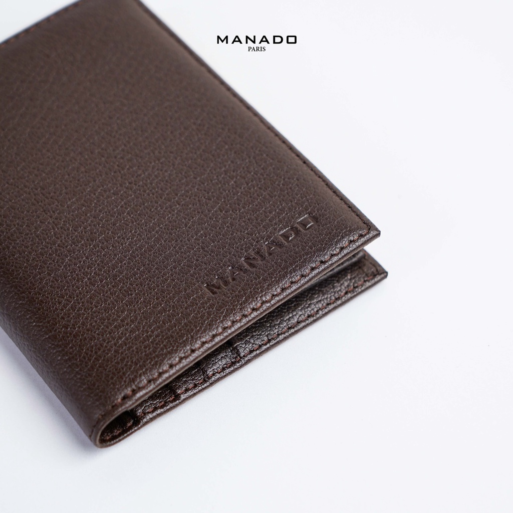 Ví da manado cao cấp dáng đứng, da bò dập vân epsom - vmnd01