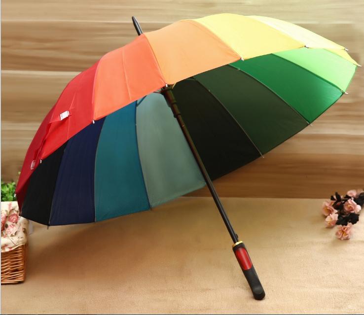 Ô dù che mưa che nắng 7 sắc cầu vồng 16 nan cỡ lớn che phủ rộng