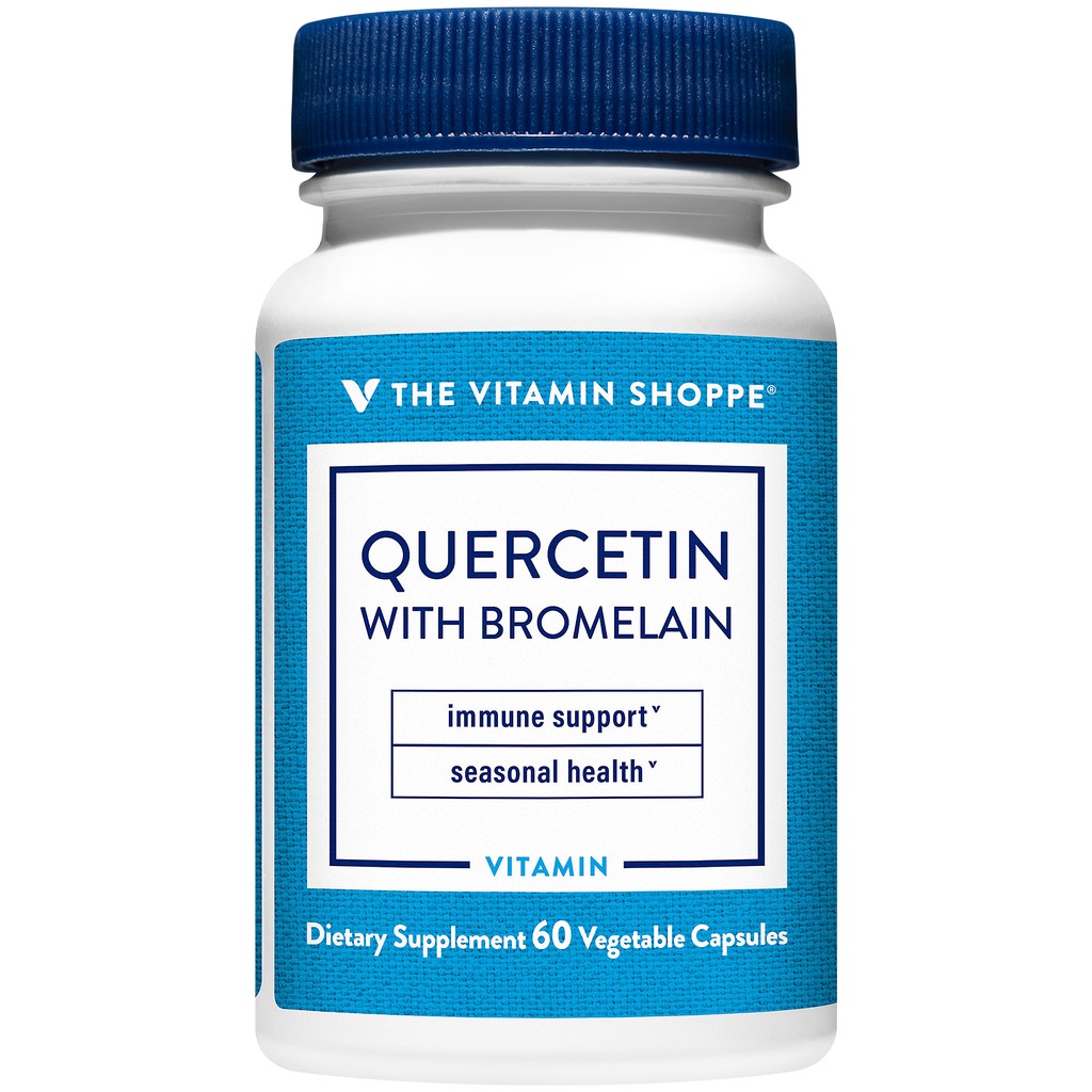 Viên uống hỗ trợ giảm các vấn đề về mũi dị ứng The Vitamin Shoppe Quercetin With Bromelain 60 viên