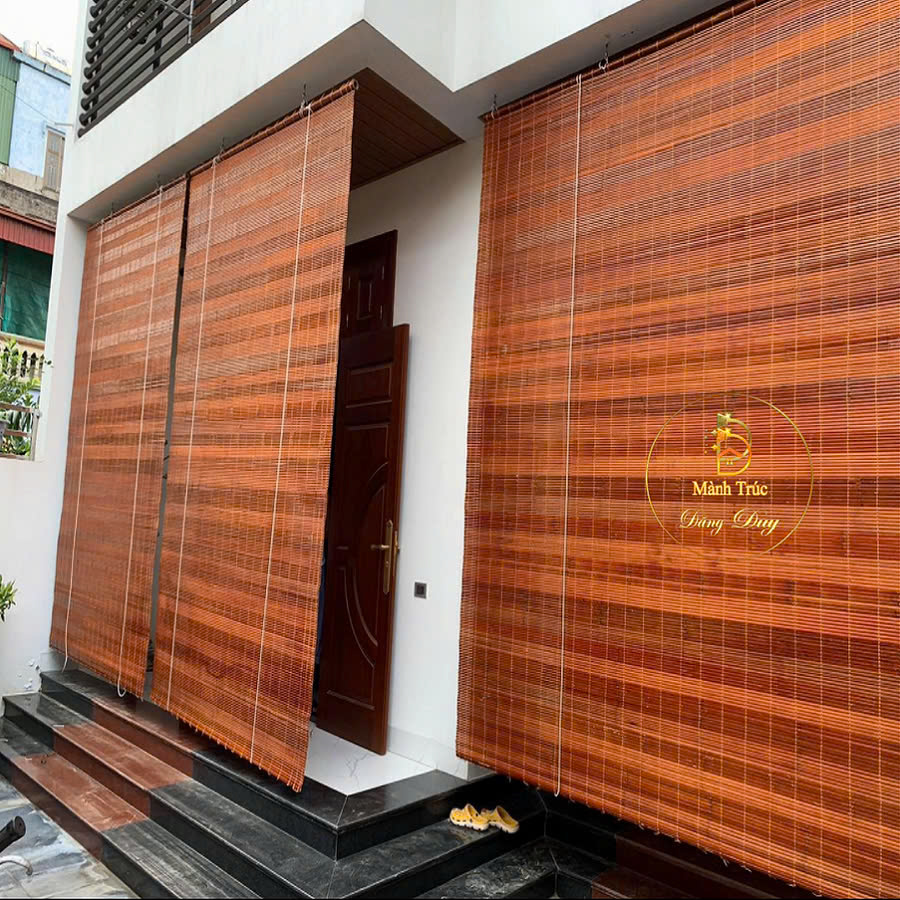 Mành Sáo Trúc Ngang 2m Cao 3m & 1,8m Cao 2,5m Mành Che Nắng Ban Công, Rèm Trúc Treo Cửa Chính Ban Công Màn Che Ngoài Trời Mái Hiên Có Ròng Rọc Dây Kéo