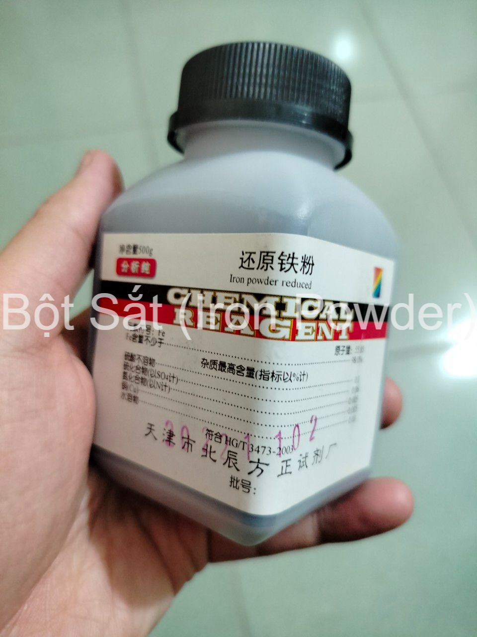 Hũ 500 gam bột Sắt độ tinh khiết cao