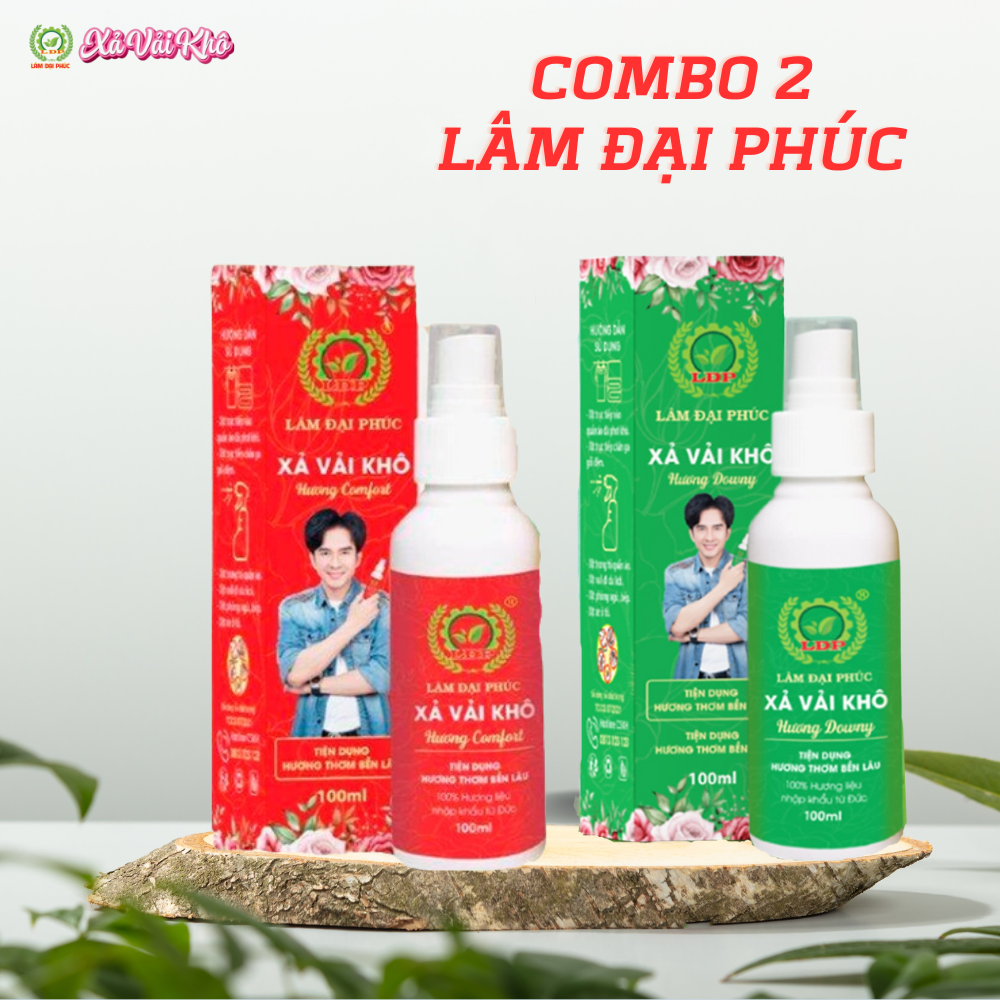 Combo 2 xả vải khô Lâm Đại Phúc, chai nước hoa xịt thơm quần áo, nước xả vải khô tinh dầu thơm quần áo 100ml