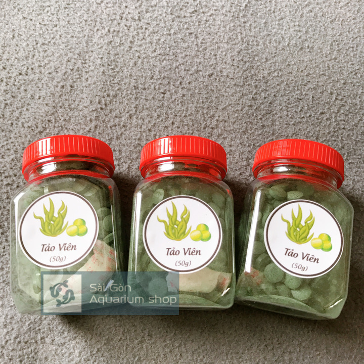 3 Hủ Tảo Viên 1 Hủ 50g, Thức Ăn Cho Cá, Tép Cảnh, Artemia