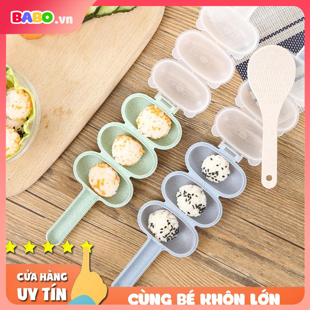 Khuôn Lắc Cơm Babo Tạo Hình Tròn Kèm Thìa Cho Bé.