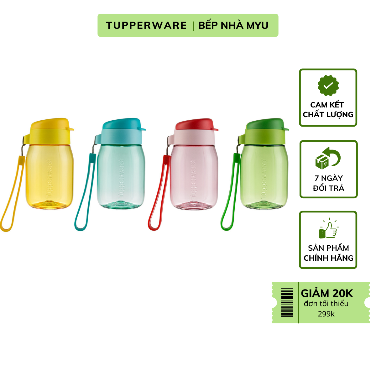 Bình Nước Tupperware Mini Lohas 350ml