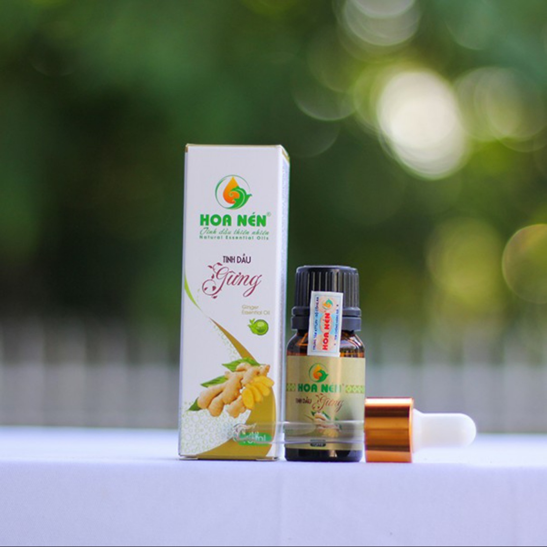 Tinh dầu gừng nguyên chất Hoa Nén 5ml - Tinh dầu thiên nhiên nguyên chất, xông phòng, khử mùi, giúp phòng ho, cảm, sỗ mũi hiệu quả
