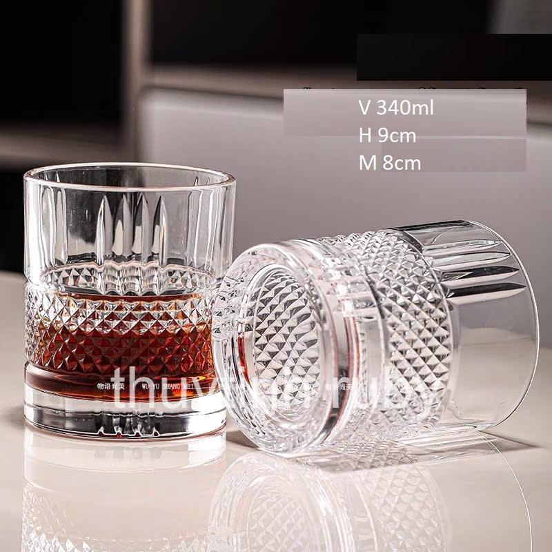 Set 6 Ly thủy tinh uống nước, cốc uống rượu mạnh, cốc uống bia, ly uống nước, ly uống whisky