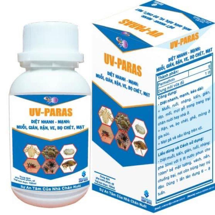 ĐUNG DỊCH PHA NƯỚC XỊT UV PARAS diệt nhanh mạt rồi muỗi dán ve bọ chét cực hiệu quả