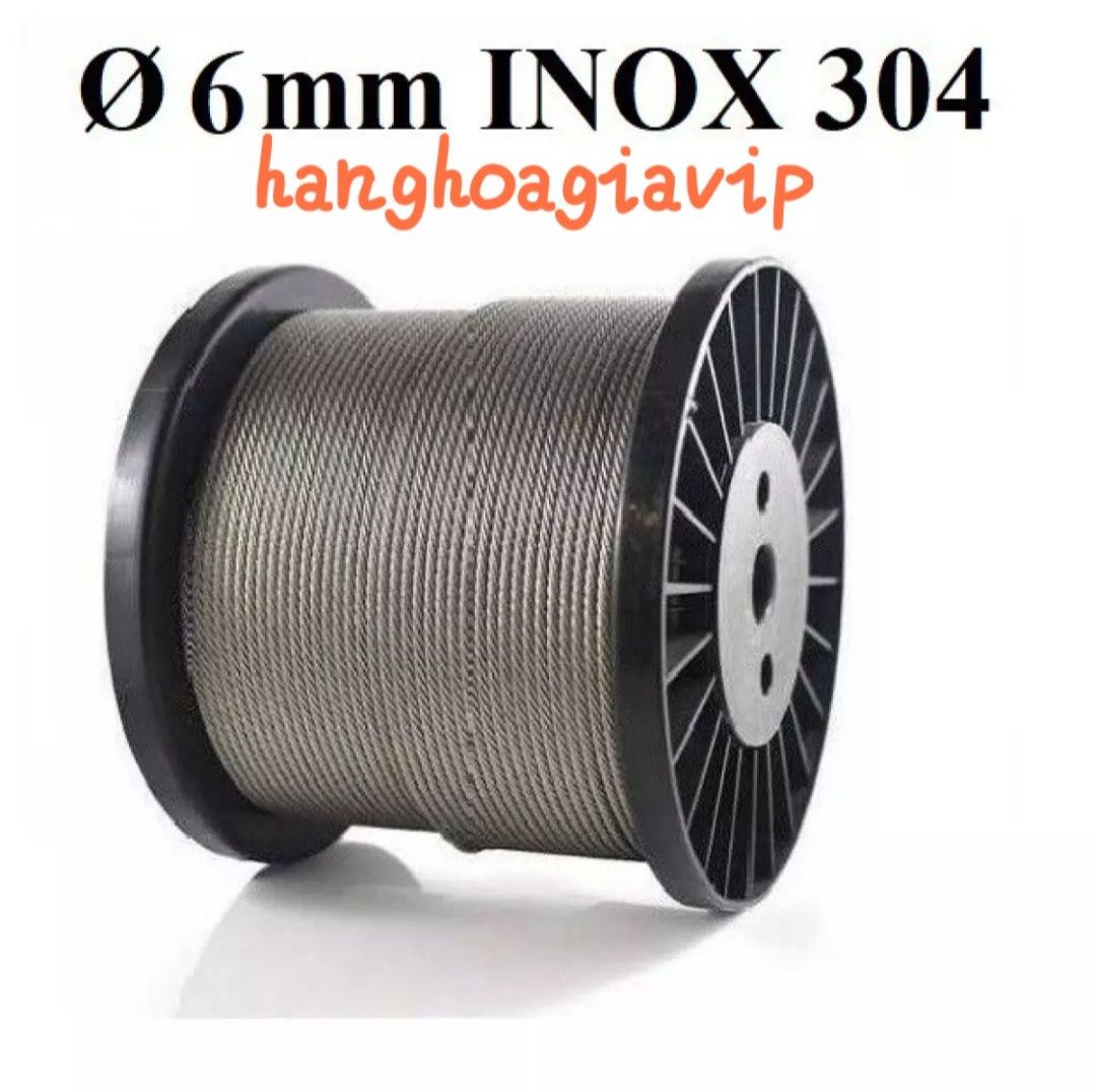 50 mét cáp inox 304 6mm.giá 12000/mét.hanghoagiavip