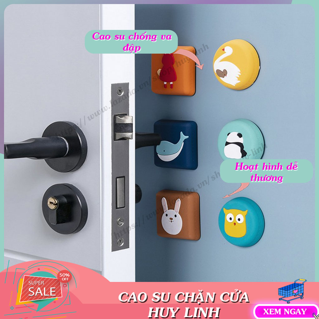 Miếng cao su chặn cửa chống va đập 2 kiểu tròn vuông, đồ dùng gia đình, miếng chặn cửa,  (CCTV02)
