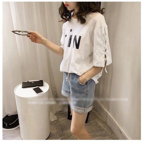 Áo thun nữ in chữ FIN tay ngắn cổ tròn thời trang xuân hè Adc17