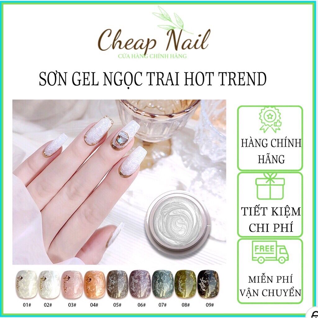 Gel ngọc trai nail, sơn gel ánh ngọc trai làm móng hot trend 2021- Cheap nail