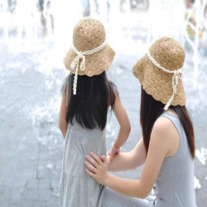 Mũ đôi cho mẹ và bé chất liệu cói mền
