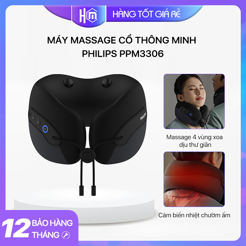 Máy massage cổ thông minh Philips PPM3306-Massage 4 vùng xoa dịu thư giãn