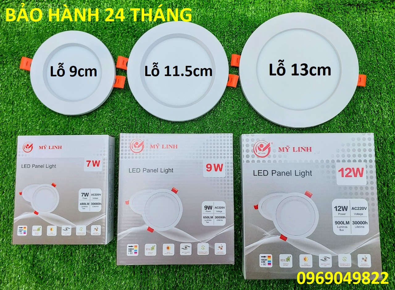 Đèn Led Âm Trần Tròn 7W 9W 12W MỸ LINH Sáng Trắng 6500K Cao Cấp, BH 24 Tháng