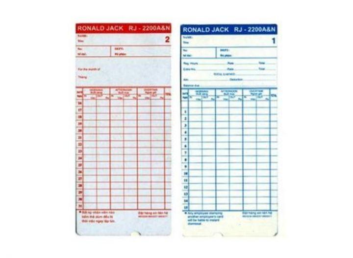 Thẻ chấm công mỏng - xấp 100 tờ