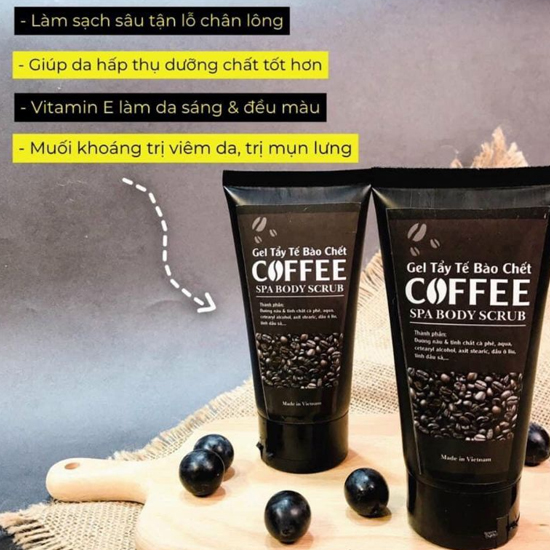 Gel tẩy tế bào chết body cafe, tẩy da chết cafe 150ml