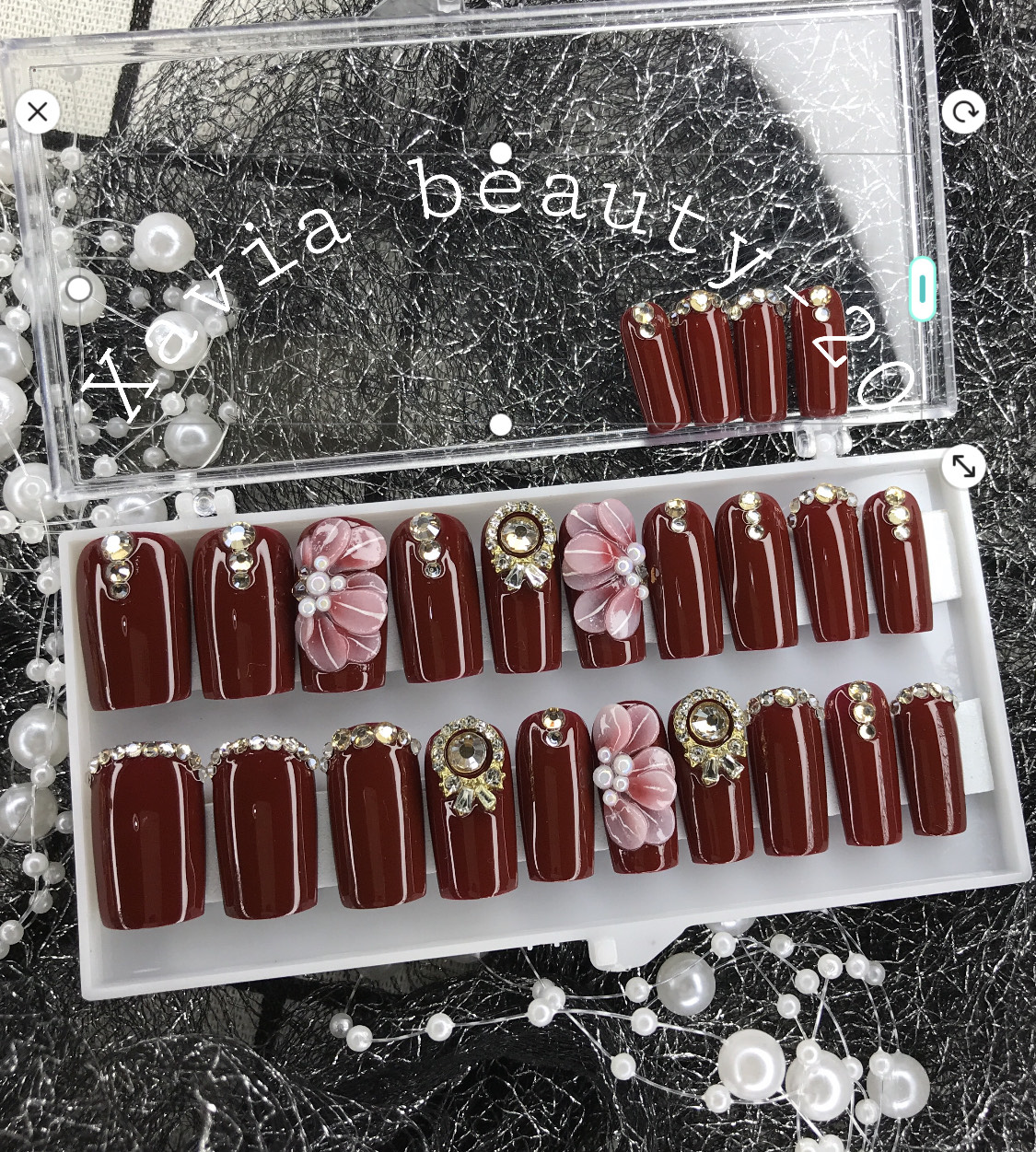 Bộ móng tay giả thiết kế đủ size 24 móng - NailBox